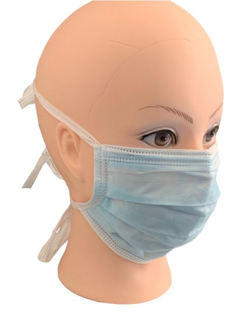 UK manufactured -3Ply Fluid Resistant Type IIR Medical Mask x 50 with Ties - Image 3